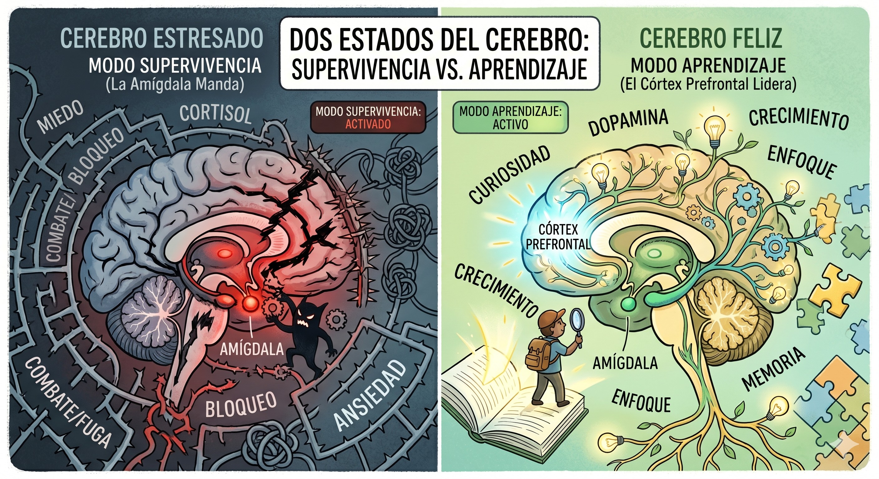 “Un cerebro estresado está en modo supervivencia. Uno feliz, en modo aprendizaje”